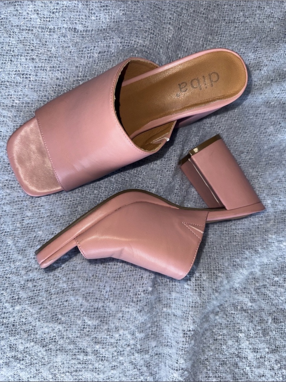 Pink Square Toe Heels - Picture 4 of 7